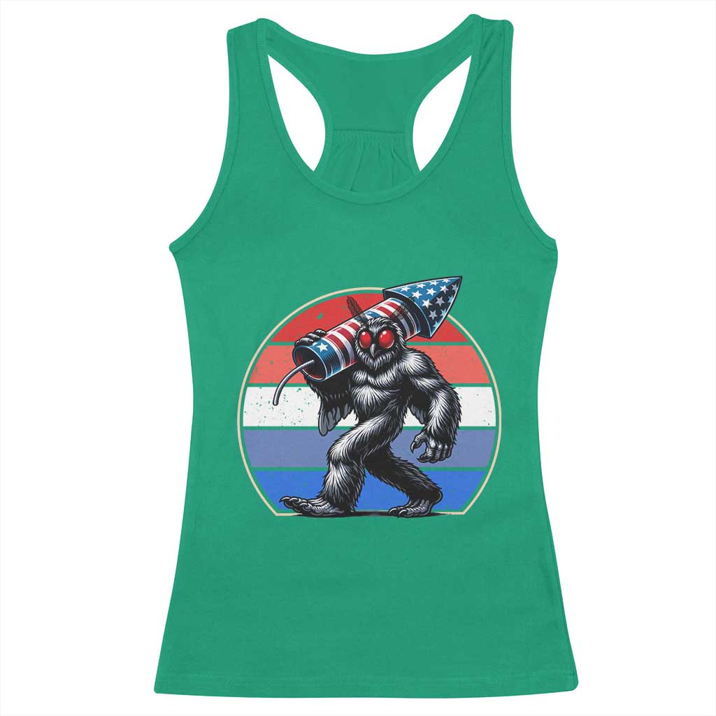Funny Patriotic Mothman Racerback Tank Top West Virginia Cryptid Lover Gift TS12 Irish Green Print Your Wear