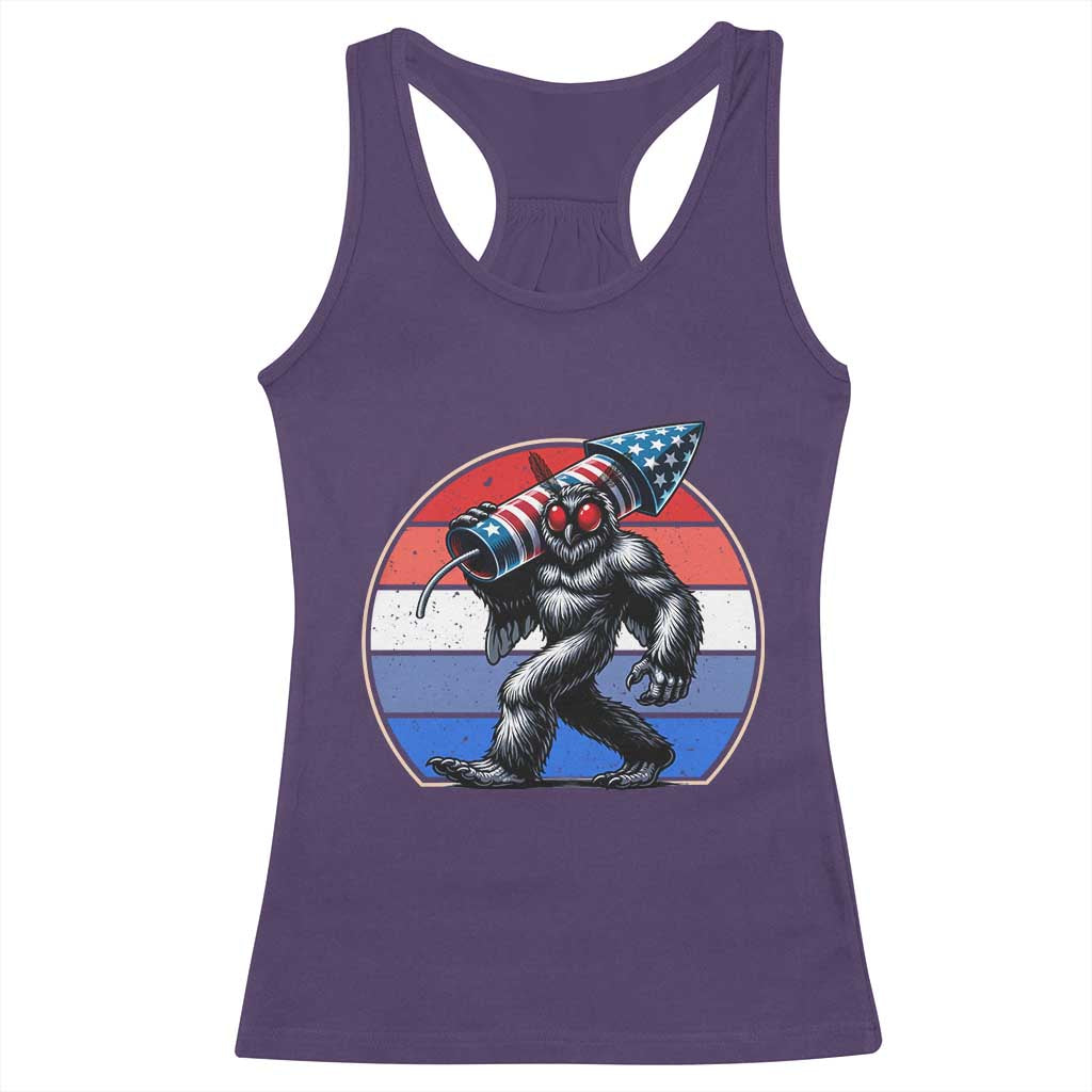 Funny Patriotic Mothman Racerback Tank Top West Virginia Cryptid Lover Gift TS12 Purple Print Your Wear