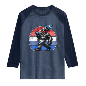 Funny Patriotic Mothman Raglan Shirt West Virginia Cryptid Lover Gift TS12 Heather Denim Navy Print Your Wear