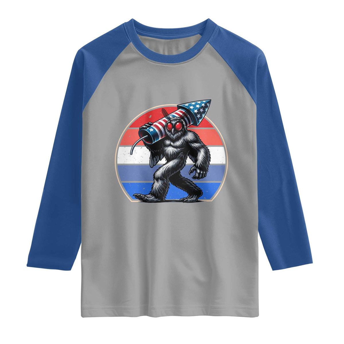 Funny Patriotic Mothman Raglan Shirt West Virginia Cryptid Lover Gift TS12 Sport Gray Royal Print Your Wear