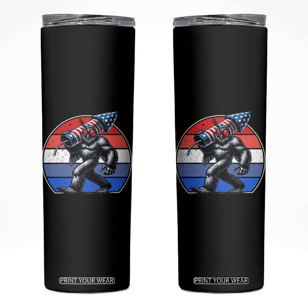 Funny Patriotic Mothman Skinny Tumbler West Virginia Cryptid Lover Gift TS12 Black Print Your Wear