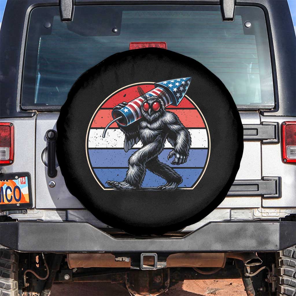 Funny Patriotic Mothman Spare Tire Cover West Virginia Cryptid Lover Gift TS12 No hole Black Print Your Wear