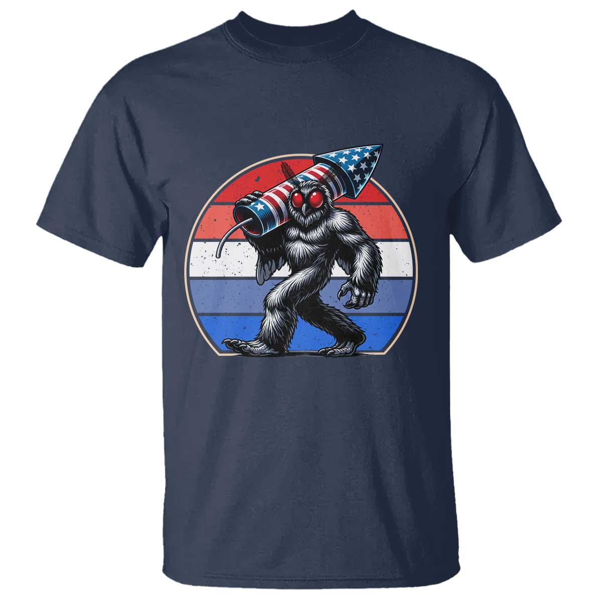 Funny Patriotic Mothman T Shirt West Virginia Cryptid Lover Gift TS12 Navy Print Your Wear