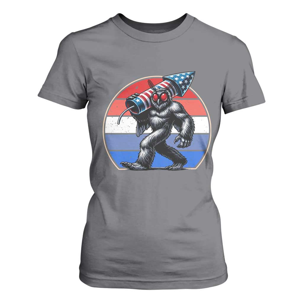 Funny Patriotic Mothman T Shirt For Women West Virginia Cryptid Lover Gift TS12 Charcoal Print Your Wear