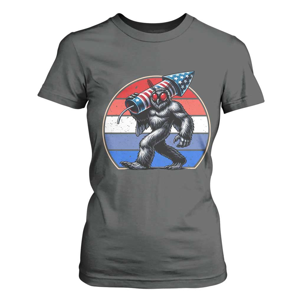 Funny Patriotic Mothman T Shirt For Women West Virginia Cryptid Lover Gift TS12 Dark Heather Print Your Wear