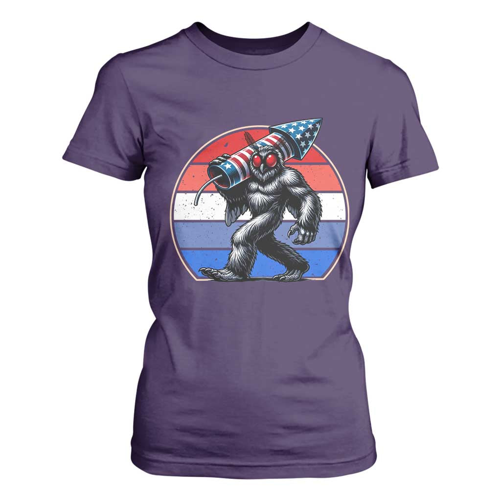 Funny Patriotic Mothman T Shirt For Women West Virginia Cryptid Lover Gift TS12 Purple Print Your Wear