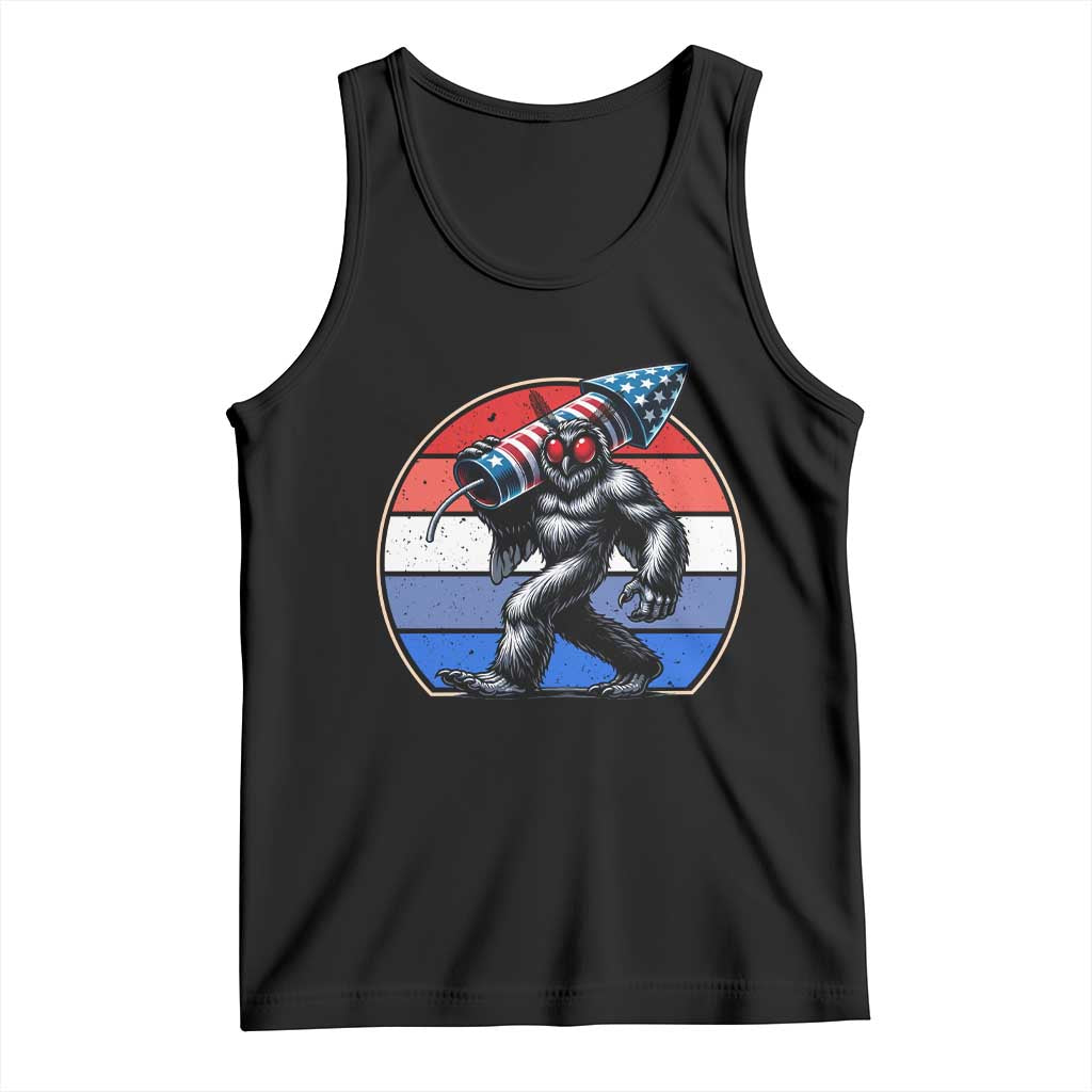 Funny Patriotic Mothman Tank Top West Virginia Cryptid Lover Gift TS12 Black Print Your Wear