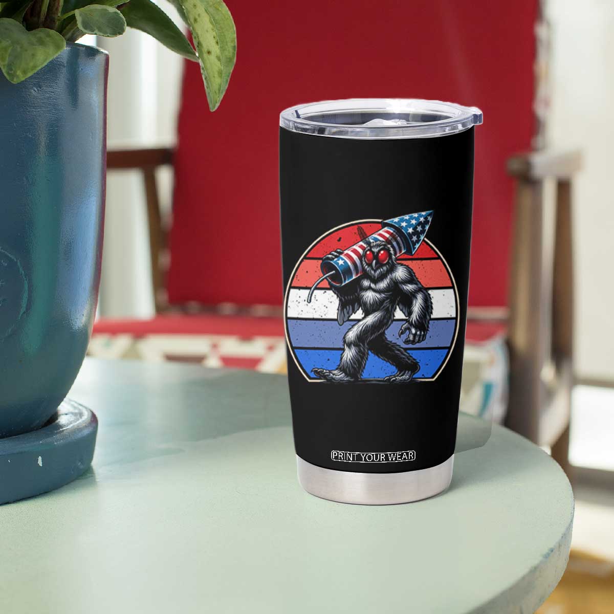Funny Patriotic Mothman Tumbler Cup West Virginia Cryptid Lover Gift TS12 Print Your Wear
