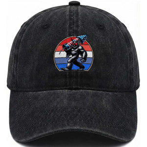 Funny Patriotic Mothman Washed Cotton Baseball Cap West Virginia Cryptid Lover Gift TS12 Print Your Wear