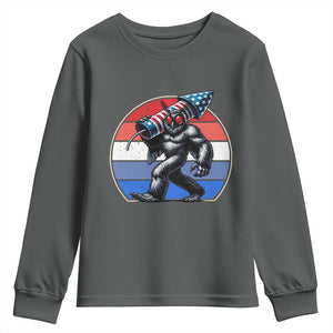 Funny Patriotic Mothman Youth Sweatshirt West Virginia Cryptid Lover Gift TS12 Dark Heather Print Your Wear