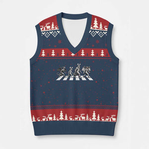 Funny Easter Cryptid Walk V-Neck Knit Sweater Vest Bigfoot Mothman Jersey Devil Chupacabra TS12 Navy Red Print Your Wear