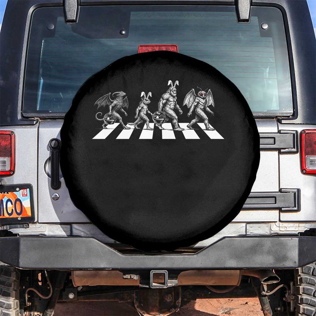 Funny Easter Cryptid Walk Spare Tire Cover Bigfoot Mothman Jersey Devil Chupacabra TS12 No hole Black Print Your Wear