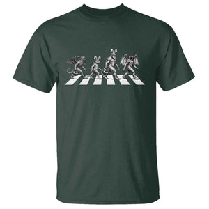 Funny Easter Cryptid Walk T Shirt Bigfoot Mothman Jersey Devil Chupacabra TS12 Dark Forest Green Print Your Wear