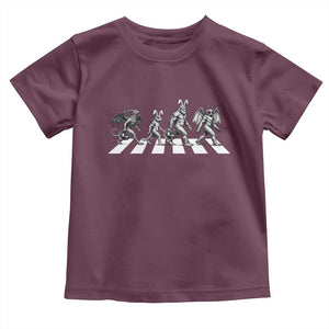 Funny Easter Cryptid Walk Toddler T Shirt Bigfoot Mothman Jersey Devil Chupacabra TS12 Maroon Print Your Wear