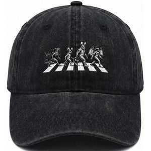 Funny Easter Cryptid Walk Washed Cotton Baseball Cap Bigfoot Mothman Jersey Devil Chupacabra TS12 Washed Cap Universal Fit Black Print Your Wear
