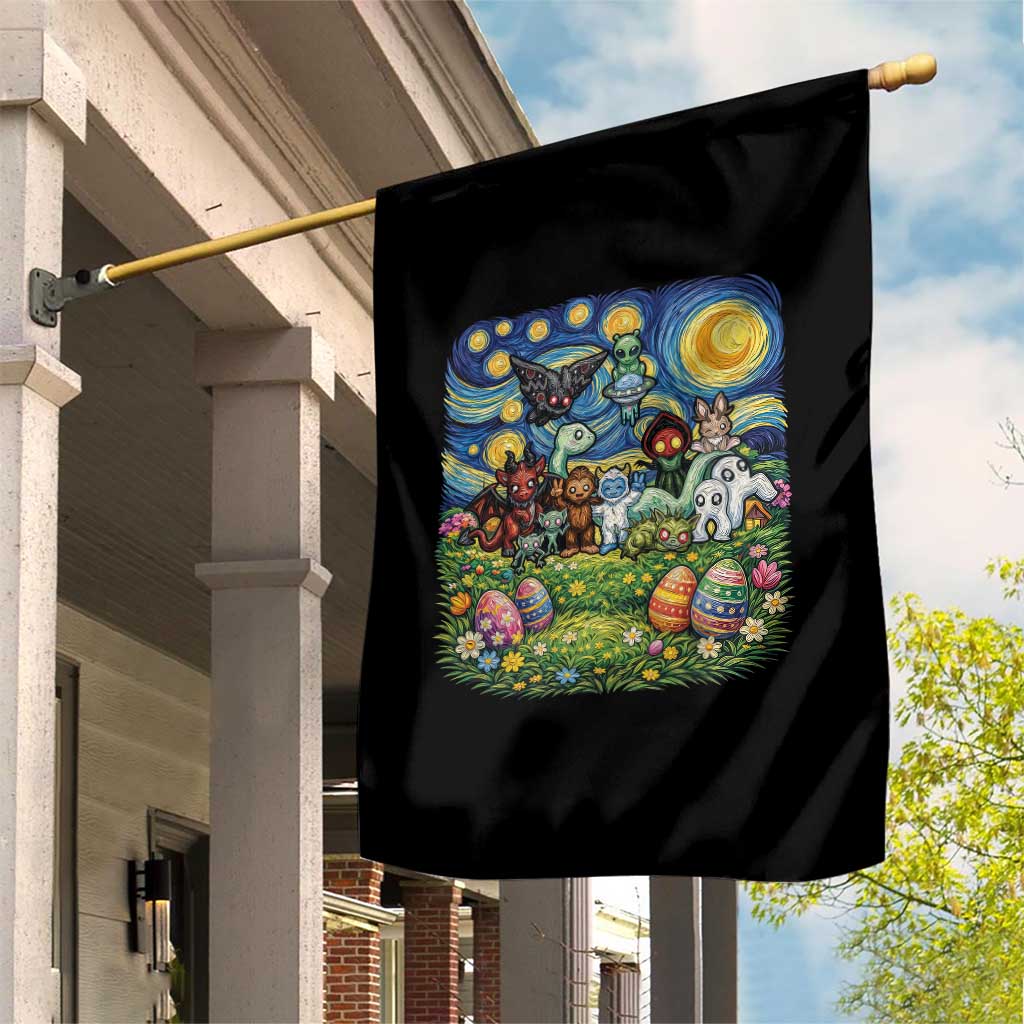 Funny Cryptid Starry Night Easter Garden Flag Monster Lover Gift TS12 Print Your Wear