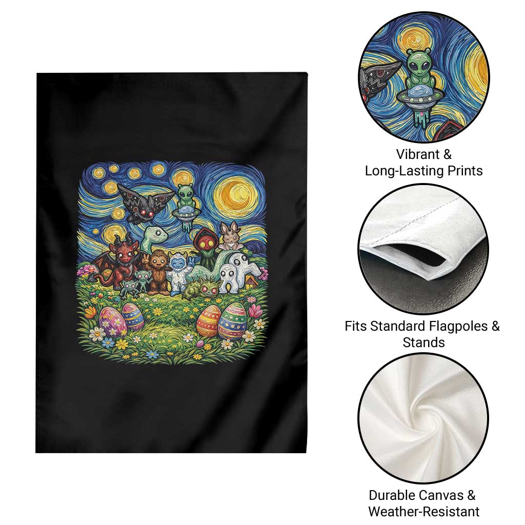 Funny Cryptid Starry Night Easter Garden Flag Monster Lover Gift TS12 Print Your Wear