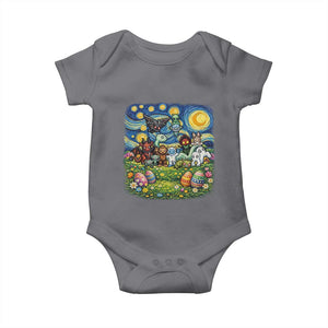 Funny Cryptid Starry Night Easter Baby Onesie Monster Lover Gift TS12 Charcoal Print Your Wear