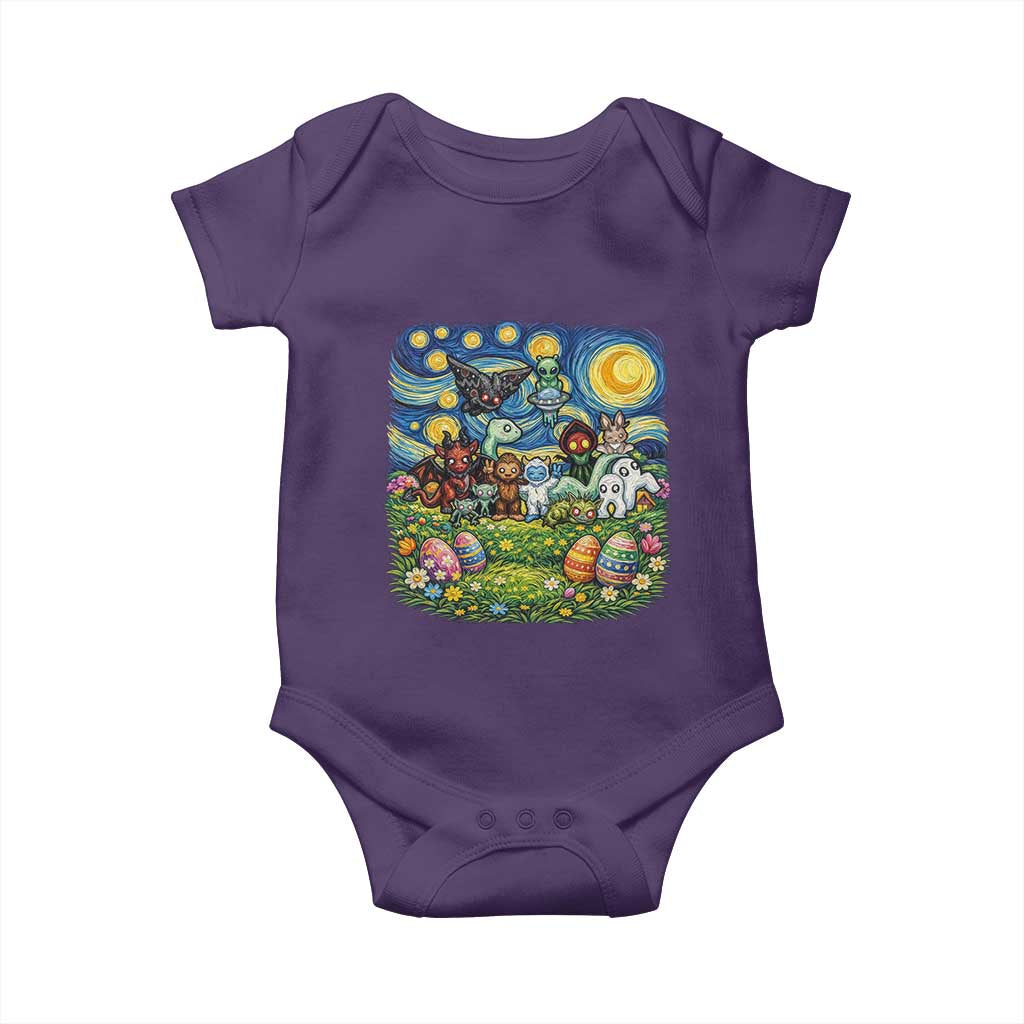 Funny Cryptid Starry Night Easter Baby Onesie Monster Lover Gift TS12 Purple Print Your Wear