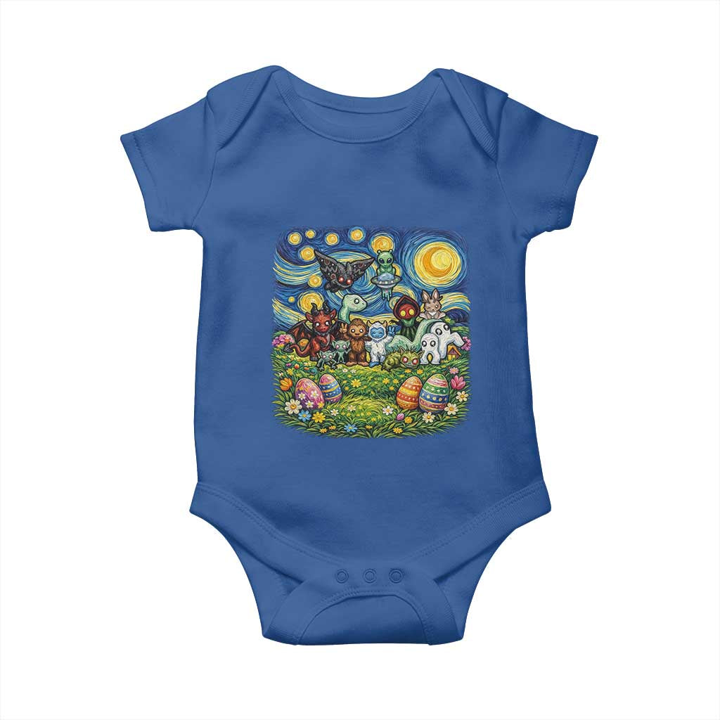 Funny Cryptid Starry Night Easter Baby Onesie Monster Lover Gift TS12 Royal Blue Print Your Wear