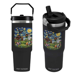 Funny Cryptid Starry Night Easter Flip Straw Tumbler Monster Lover Gift TS12 One Size: 30 oz Black Print Your Wear