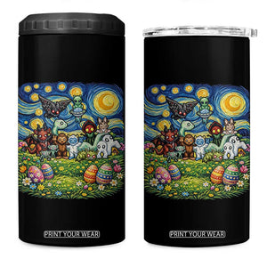 Funny Cryptid Starry Night Easter 4 in 1 Can Cooler Tumbler Monster Lover Gift TS12 One Size: 16 oz Black Print Your Wear