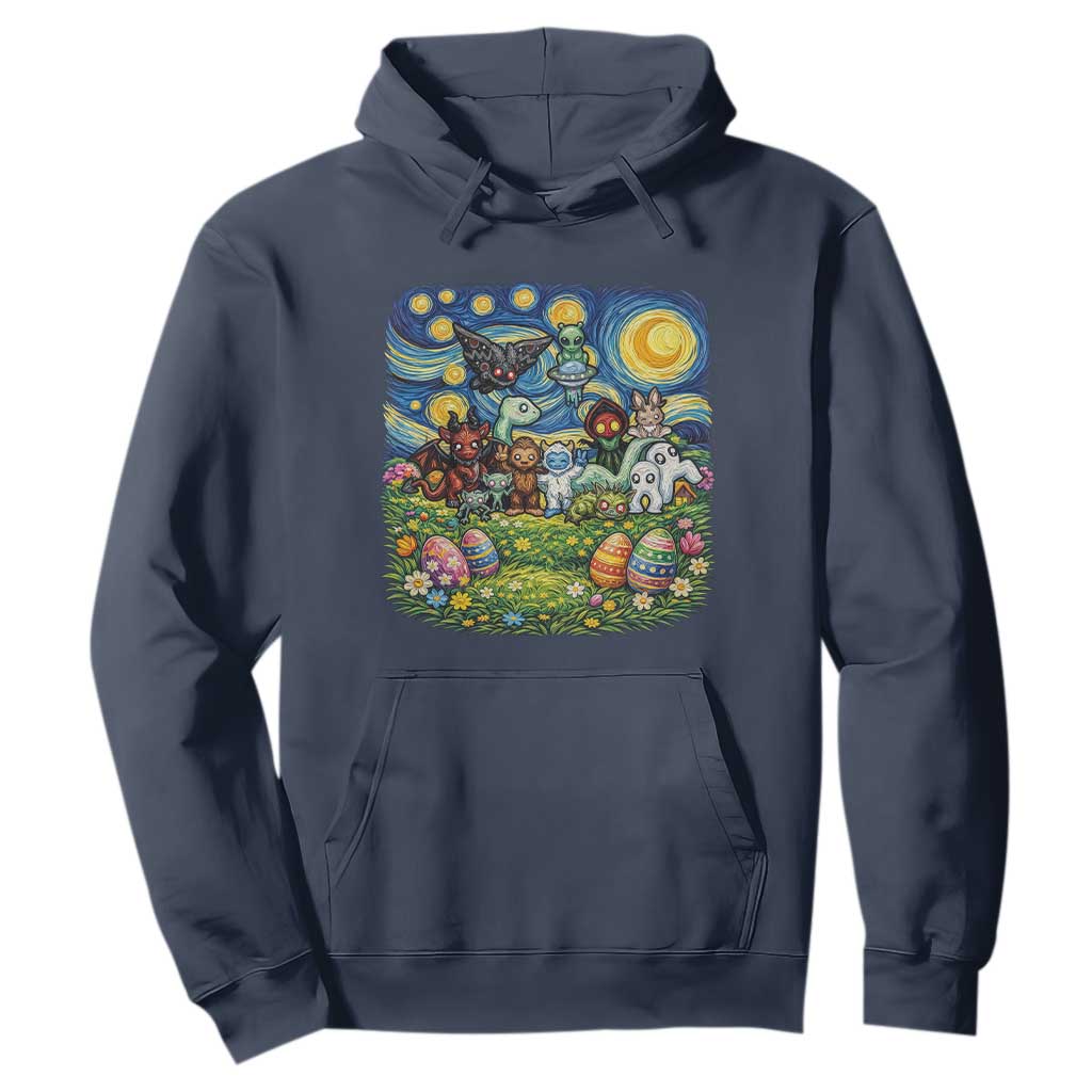Funny Cryptid Starry Night Easter Hoodie Monster Lover Gift TS12 Navy Print Your Wear