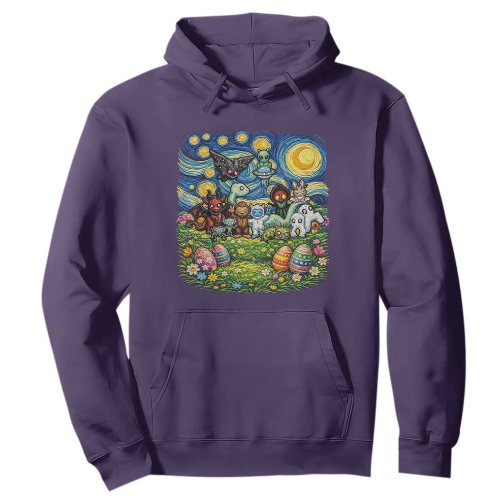 Funny Cryptid Starry Night Easter Hoodie Monster Lover Gift TS12 Purple Print Your Wear
