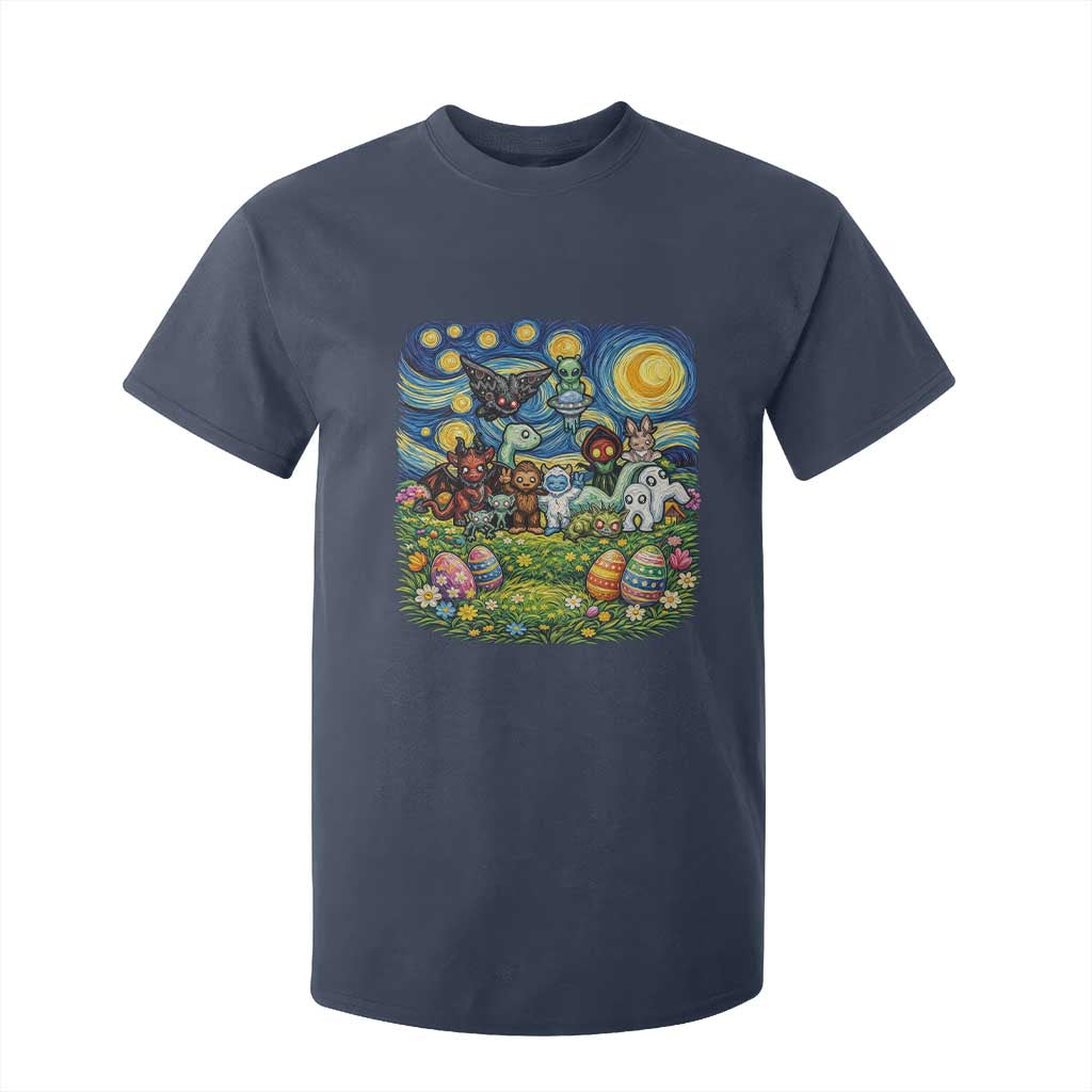 Funny Cryptid Starry Night Easter T Shirt For Kid Monster Lover Gift TS12 Navy Print Your Wear