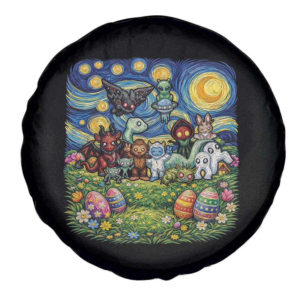 Funny Cryptid Starry Night Easter Spare Tire Cover Monster Lover Gift TS12 Print Your Wear