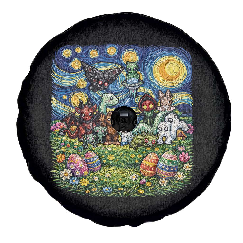 Funny Cryptid Starry Night Easter Spare Tire Cover Monster Lover Gift TS12 Print Your Wear
