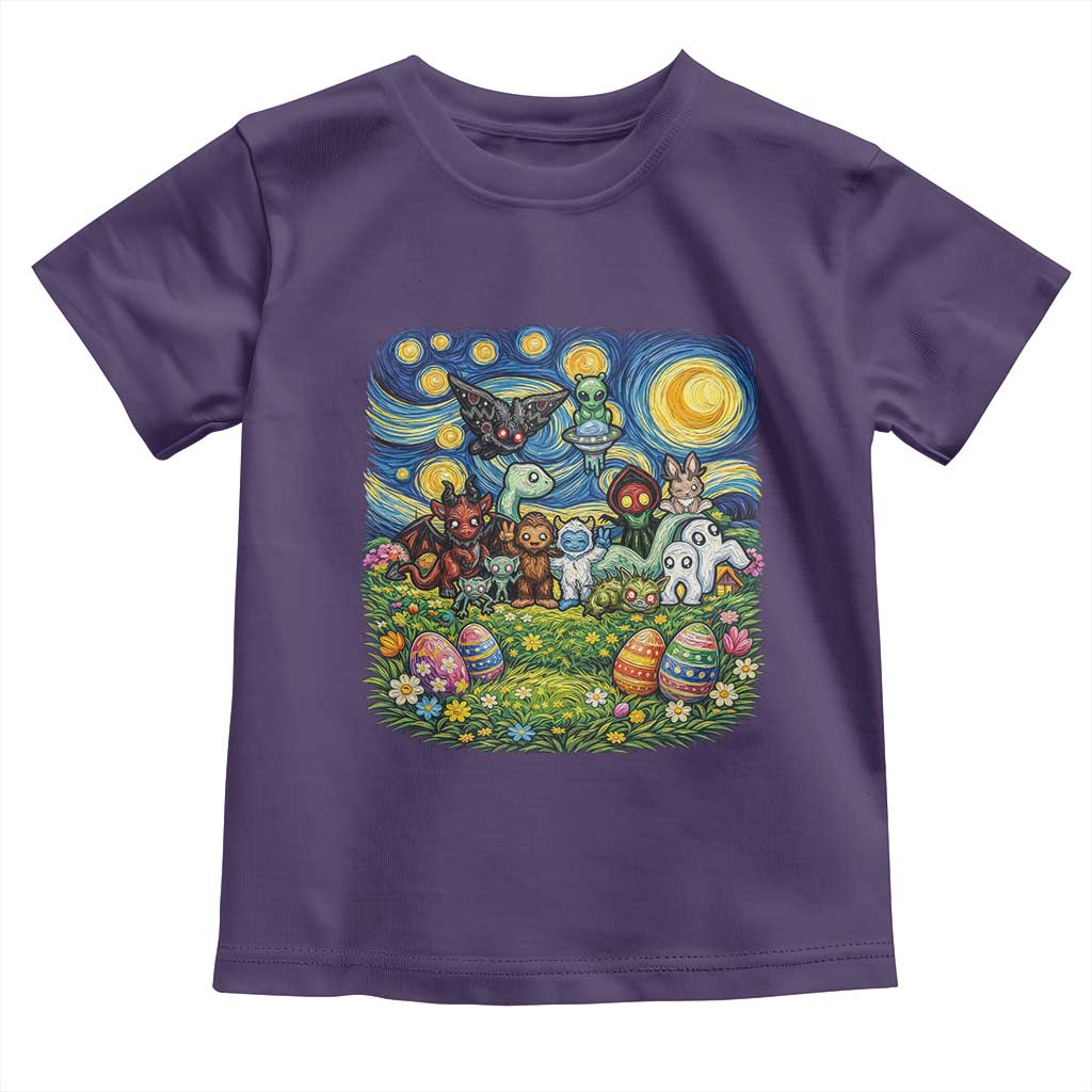 Funny Cryptid Starry Night Easter Toddler T Shirt Monster Lover Gift TS12 Purple Print Your Wear