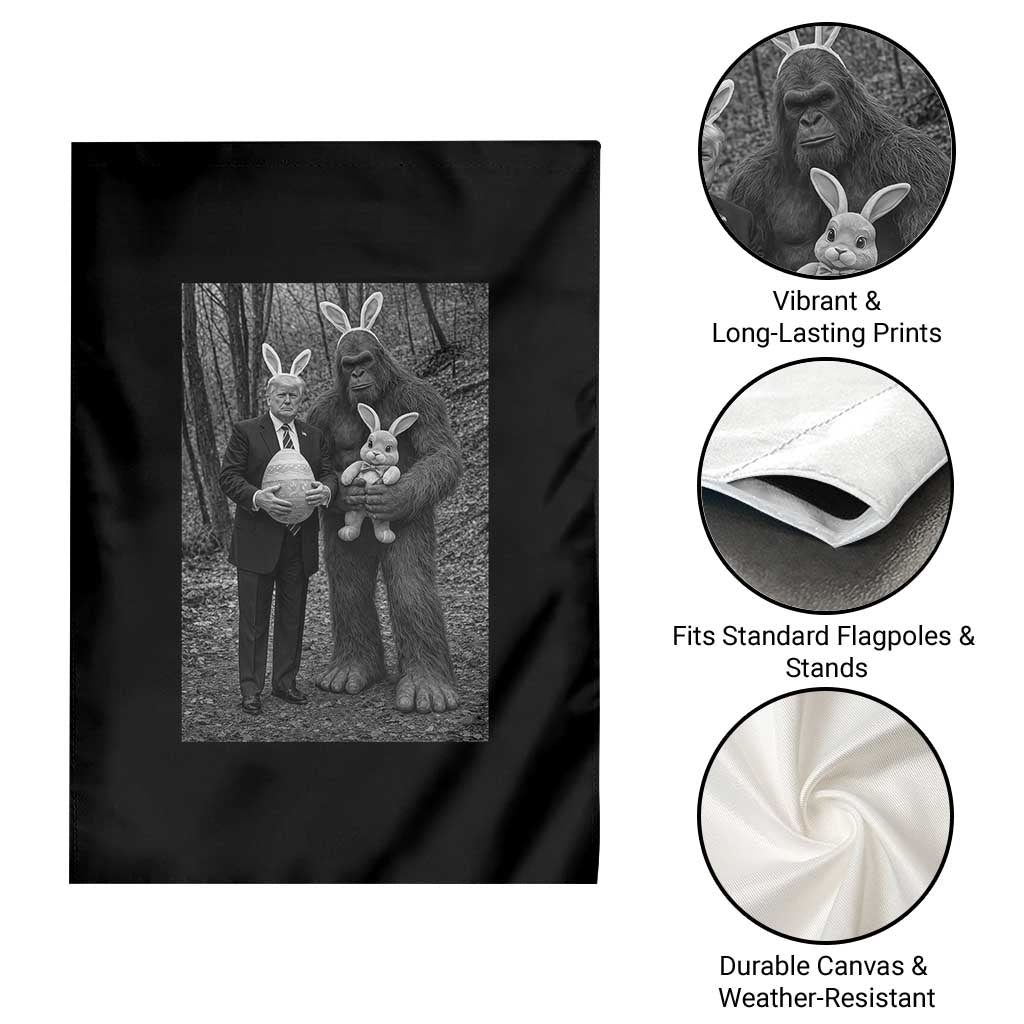 Funny Bigfoot And Trump Easter Selfie Gift Garden Flag TS12 Print Your Wear