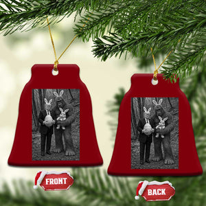 Funny Bigfoot And Trump Easter Selfie Gift Ceramic Ornament TS12 Print Your Wear