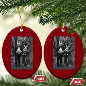 Funny Bigfoot And Trump Easter Selfie Gift Ceramic Ornament TS12 Print Your Wear