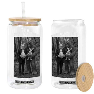 Funny Bigfoot And Trump Easter Selfie Gift Glass Can TS12 Print Your Wear