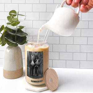 Funny Bigfoot And Trump Easter Selfie Gift Glass Can TS12 Print Your Wear