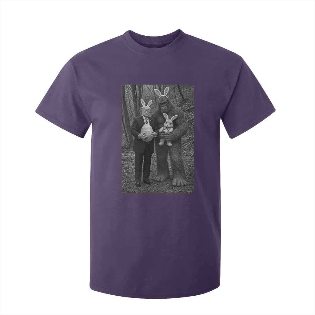 Funny Bigfoot And Trump Easter Selfie Gift T Shirt For Kid TS12 Purple Print Your Wear
