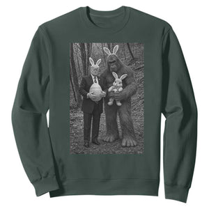 Funny Bigfoot And Trump Easter Selfie Gift Sweatshirt TS12 Dark Forest Green Print Your Wear