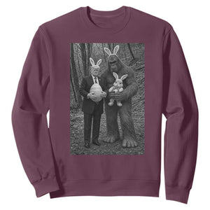 Funny Bigfoot And Trump Easter Selfie Gift Sweatshirt TS12 Maroon Print Your Wear