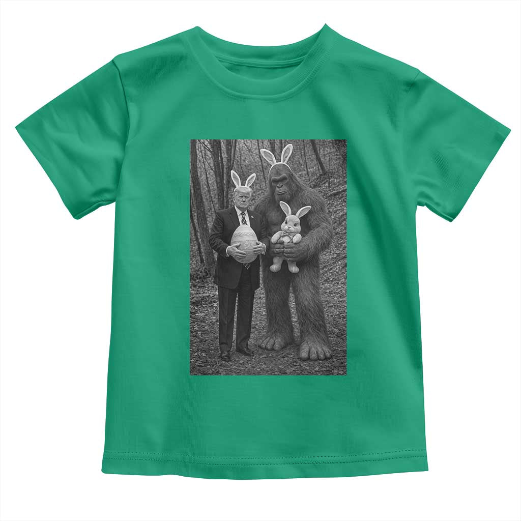 Funny Bigfoot And Trump Easter Selfie Gift Toddler T Shirt TS12 Irish Green Print Your Wear