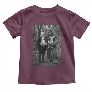 Funny Bigfoot And Trump Easter Selfie Gift Toddler T Shirt TS12 Maroon Print Your Wear