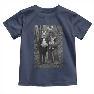 Funny Bigfoot And Trump Easter Selfie Gift Toddler T Shirt TS12 Navy Print Your Wear