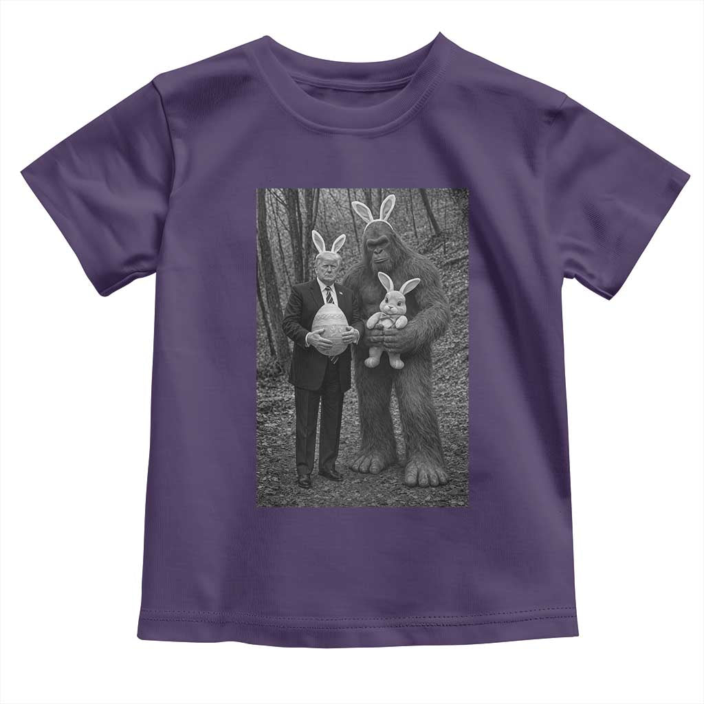 Funny Bigfoot And Trump Easter Selfie Gift Toddler T Shirt TS12 Purple Print Your Wear
