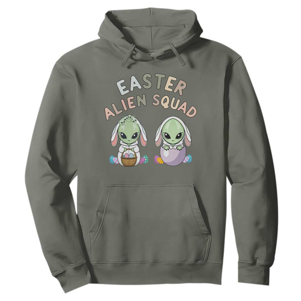 Funny Easter Alien Squad Bunny Ears Gift Hoodie TS12 Military Green Print Your Wear