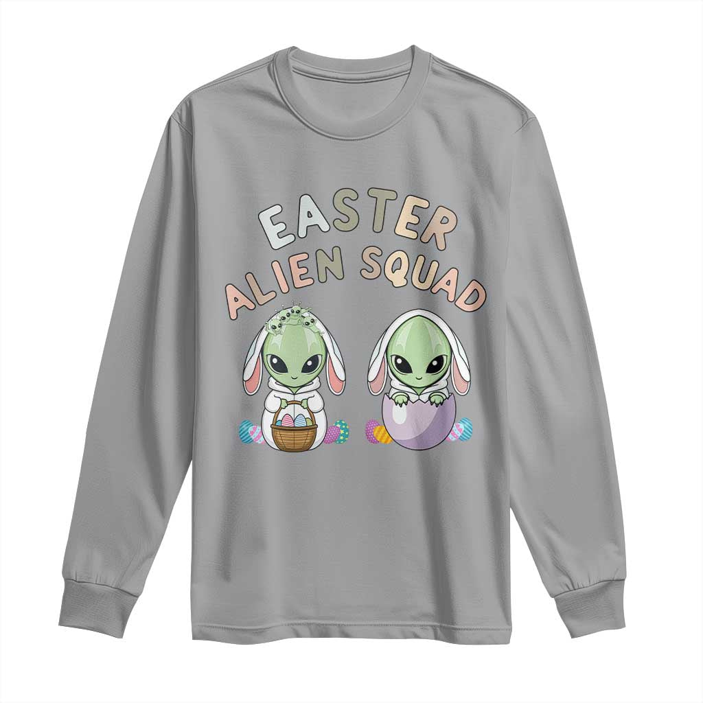 Funny Easter Alien Squad Bunny Ears Gift Long Sleeve Shirt TS12 Sport Gray Print Your Wear