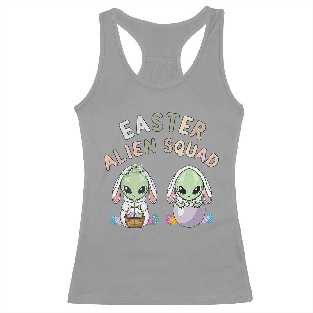 Funny Easter Alien Squad Bunny Ears Gift Racerback Tank Top TS12 Sport Gray Print Your Wear