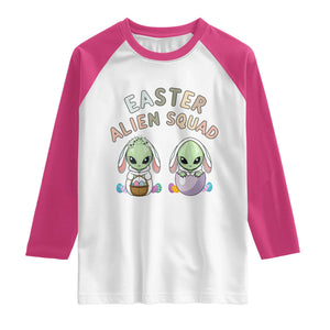 Funny Easter Alien Squad Bunny Ears Gift Raglan Shirt TS12 White Heliconia Print Your Wear