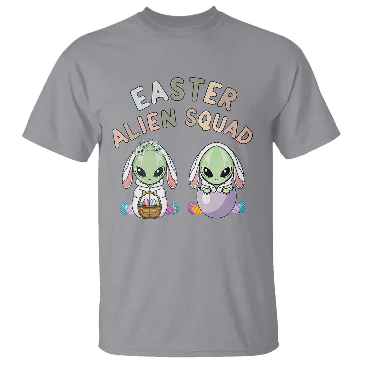 Funny Easter Alien Squad Bunny Ears Gift T Shirt TS12 Sport Gray Print Your Wear