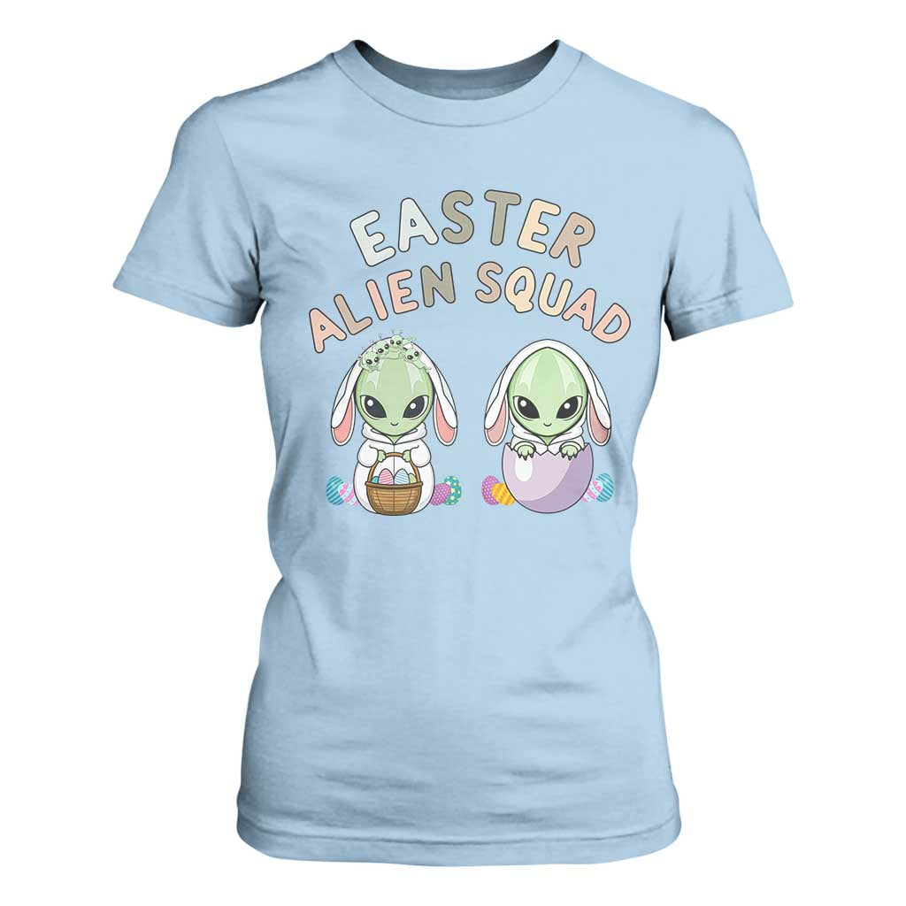 Funny Easter Alien Squad Bunny Ears Gift T Shirt For Women TS12 Light Blue Print Your Wear